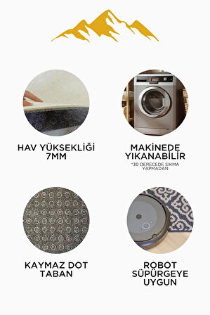 Modern Desenli Dijital Baskı 3’lü Banyo Paspas Takımı Yıkanabilir Kaymaz Tabanlı Klozet Takımı KLZ0034