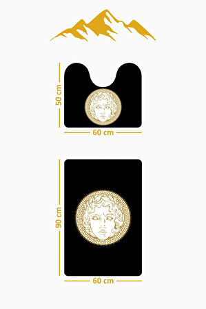 Modern Desenli Dijital Baskı 3’lü Banyo Paspas Takımı Yıkanabilir Kaymaz Tabanlı Klozet Takımı KLZ0035