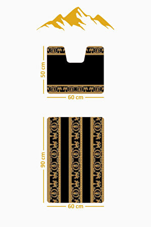 Modern Desenli Dijital Baskı 3’lü Banyo Paspas Takımı Yıkanabilir Kaymaz Tabanlı Klozet Takımı KLZ0038