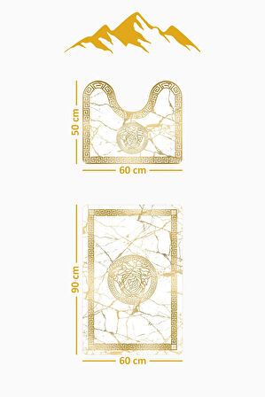 Modern Desenli Dijital Baskı 3’lü Banyo Paspas Takımı Yıkanabilir Kaymaz Tabanlı Klozet Takımı KLZ0039