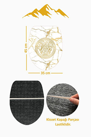 Modern Desenli Dijital Baskı 3’lü Banyo Paspas Takımı Yıkanabilir Kaymaz Tabanlı Klozet Takımı KLZ0039