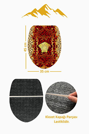 Modern Desenli Dijital Baskı 3’lü Banyo Paspas Takımı Yıkanabilir Kaymaz Tabanlı Klozet Takımı KLZ0042