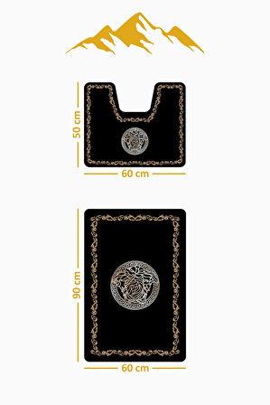 Modern Desenli Dijital Baskı 3’lü Banyo Paspas Takımı Yıkanabilir Kaymaz Tabanlı Klozet Takımı KLZ0046