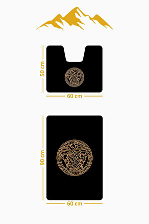 Modern Desenli Dijital Baskı 3’lü Banyo Paspas Takımı Yıkanabilir Kaymaz Tabanlı Klozet Takımı KLZ0047