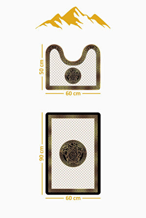 Modern Desenli Dijital Baskı 3’lü Banyo Paspas Takımı Yıkanabilir Kaymaz Tabanlı Klozet Takımı KLZ0048