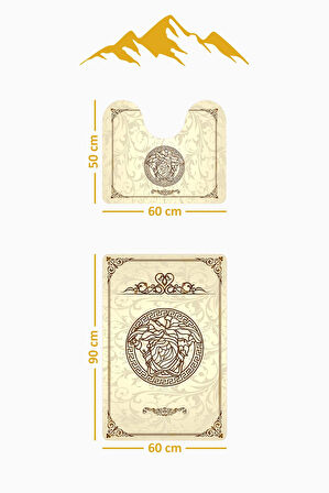 Modern Desenli Dijital Baskı 3’lü Banyo Paspas Takımı Yıkanabilir Kaymaz Tabanlı Klozet Takımı KLZ0049