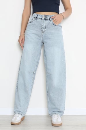 Modi Green Tokalı Baggy Kot Pantolon Buzmavi - 32950.2059.