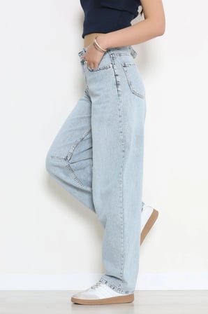 Modi Green Tokalı Baggy Kot Pantolon Buzmavi - 32950.2059.