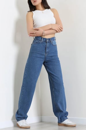 Modi Green Tokalı Baggy Kot Pantolon Açıkmavi - 32993.2088.