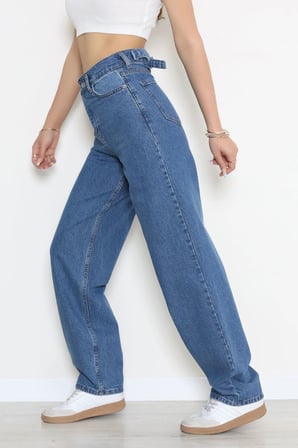 Modi Green Tokalı Baggy Kot Pantolon Açıkmavi - 32993.2088.