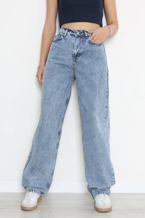 Modi Green Tokalı Baggy Kot Pantolon Buzmavi - 32993.2088.