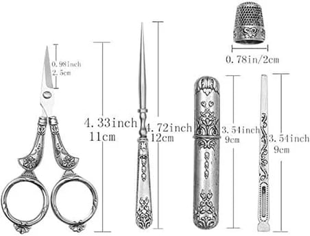 Antik Görünümlü Makas Seti  Gümüş