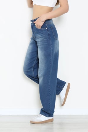 Modi Green Tokalı Baggy Kot Pantolon Mavi - 31159.2059.