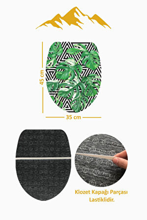 Modern Desenli Dijital Baskı 3’lü Banyo Paspas Takımı Yıkanabilir Kaymaz Tabanlı Klozet Takımı KLZ0051