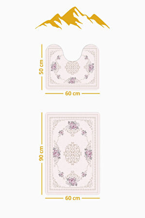 Modern Desenli Dijital Baskı 3’lü Banyo Paspas Takımı Yıkanabilir Kaymaz Tabanlı Klozet Takımı KLZ0056