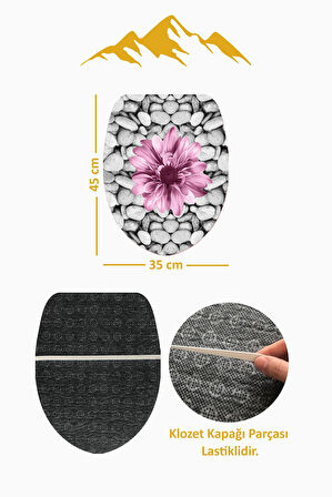 Modern Desenli Dijital Baskı 3’lü Banyo Paspas Takımı Yıkanabilir Kaymaz Tabanlı Klozet Takımı KLZ0060