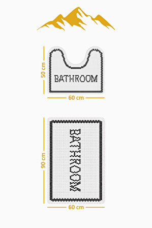 Modern Desenli Dijital Baskı 3’lü Banyo Paspas Takımı Yıkanabilir Kaymaz Tabanlı Klozet Takımı KLZ0062