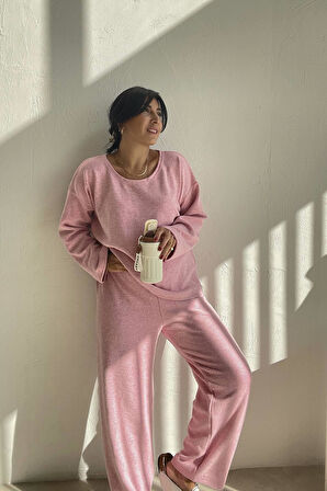 Pembe Örme Yumoş Takım