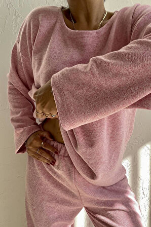 Pembe Örme Yumoş Takım