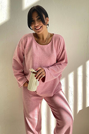 Pembe Örme Yumoş Takım