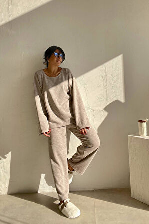 Kahverengi Örme Yumoş Takım