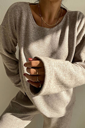 Kahverengi Örme Yumoş Takım