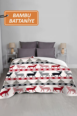 Lüks Çift Kişilik Bambu Battaniye Yumuşacık  ve Şık Tasarım (200X220 cm) BBT0001