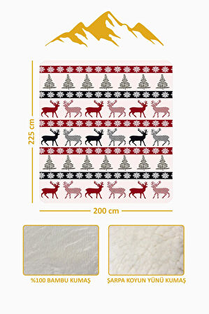 Lüks Çift Kişilik Bambu Battaniye Yumuşacık  ve Şık Tasarım (200X220 cm) BBT0001