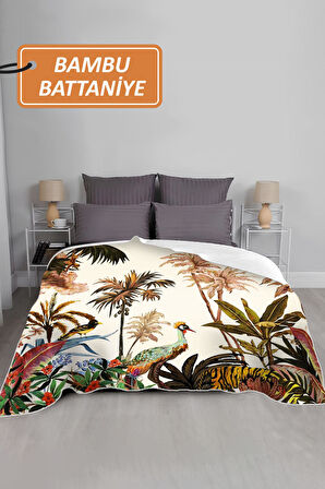 Lüks Çift Kişilik Bambu Battaniye Yumuşacık  ve Şık Tasarım (200X220 cm) BBT0002