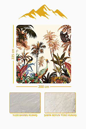 Lüks Çift Kişilik Bambu Battaniye Yumuşacık  ve Şık Tasarım (200X220 cm) BBT0002