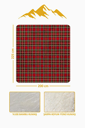 Lüks Çift Kişilik Bambu Battaniye Yumuşacık  ve Şık Tasarım (200X220 cm) BBT0004