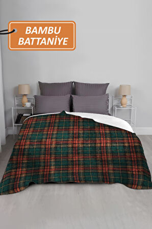 Lüks Çift Kişilik Bambu Battaniye Yumuşacık  ve Şık Tasarım (200X220 cm) BBT0005