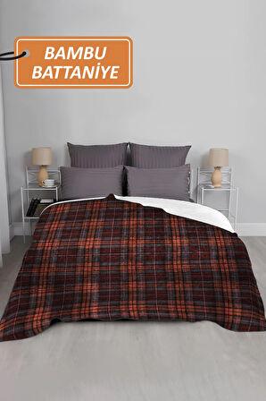 Lüks Çift Kişilik Bambu Battaniye Yumuşacık  ve Şık Tasarım (200X220 cm) BBT0006