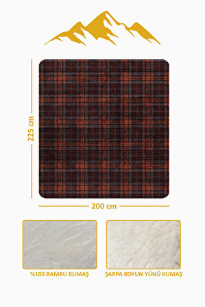 Lüks Çift Kişilik Bambu Battaniye Yumuşacık  ve Şık Tasarım (200X220 cm) BBT0006