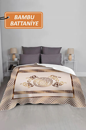 Lüks Çift Kişilik Bambu Battaniye Yumuşacık  ve Şık Tasarım (200X220 cm) BBT0009