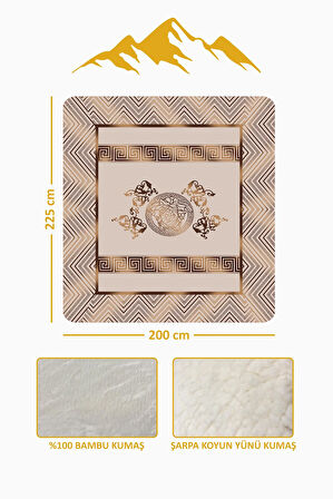 Lüks Çift Kişilik Bambu Battaniye Yumuşacık  ve Şık Tasarım (200X220 cm) BBT0009