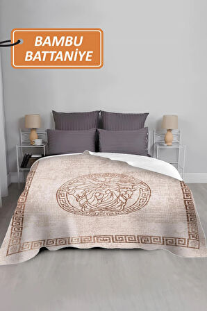 Lüks Çift Kişilik Bambu Battaniye Yumuşacık  ve Şık Tasarım (200X220 cm) BBT0010