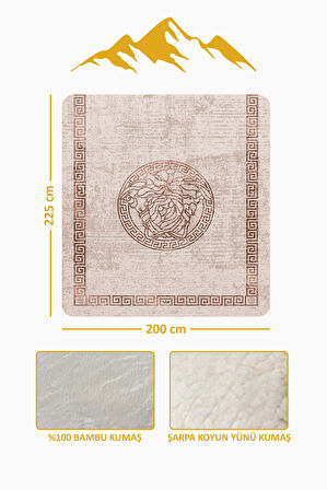 Lüks Çift Kişilik Bambu Battaniye Yumuşacık  ve Şık Tasarım (200X220 cm) BBT0010