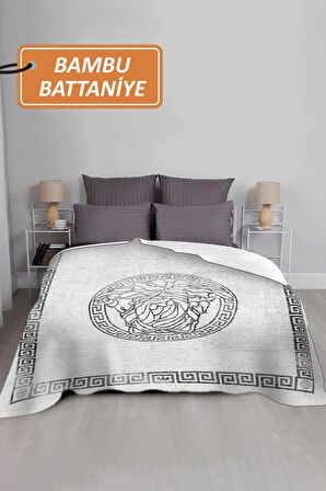 Lüks Çift Kişilik Bambu Battaniye Yumuşacık  ve Şık Tasarım (200X220 cm) BBT0011