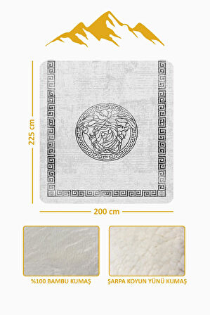 Lüks Çift Kişilik Bambu Battaniye Yumuşacık  ve Şık Tasarım (200X220 cm) BBT0011