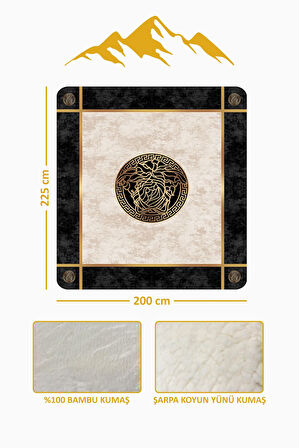 Lüks Çift Kişilik Bambu Battaniye Yumuşacık  ve Şık Tasarım (200X220 cm) BBT0012