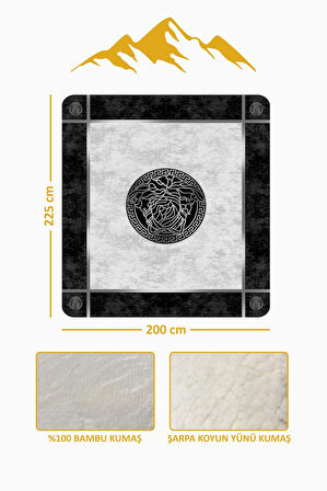 Lüks Çift Kişilik Bambu Battaniye Yumuşacık  ve Şık Tasarım (200X220 cm) BBT0013