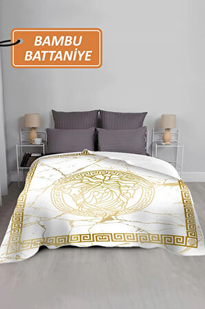 Lüks Çift Kişilik Bambu Battaniye Yumuşacık  ve Şık Tasarım (200X220 cm) BBT0014