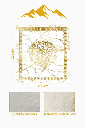 Lüks Çift Kişilik Bambu Battaniye Yumuşacık  ve Şık Tasarım (200X220 cm) BBT0014