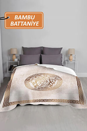 Lüks Çift Kişilik Bambu Battaniye Yumuşacık  ve Şık Tasarım (200X220 cm) BBT0015