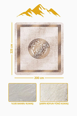 Lüks Çift Kişilik Bambu Battaniye Yumuşacık  ve Şık Tasarım (200X220 cm) BBT0015