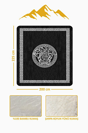 Lüks Çift Kişilik Bambu Battaniye Yumuşacık  ve Şık Tasarım (200X220 cm) BBT0016