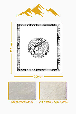 Lüks Çift Kişilik Bambu Battaniye Yumuşacık  ve Şık Tasarım (200X220 cm) BBT0017