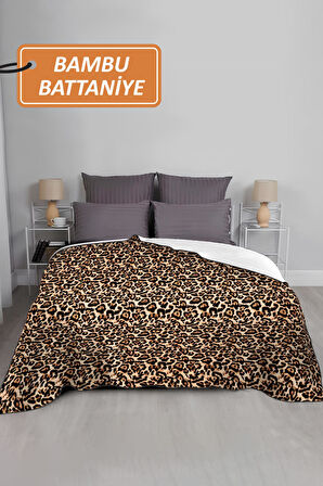 Lüks Çift Kişilik Bambu Battaniye Yumuşacık  ve Şık Tasarım (200X220 cm) BBT0018