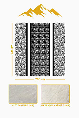 Lüks Çift Kişilik Bambu Battaniye Yumuşacık  ve Şık Tasarım (200X220 cm) BBT0019